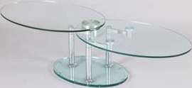 Table basse, verre trempé 88 × 58 cm