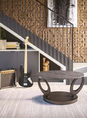 Table basse ovale céramique 80 × 59 cm
