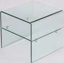 Bout de canapé en verre, 1 rayon