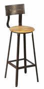 Chaise de bar en manguier, assise bois