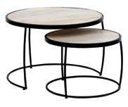 Lot de 2 tables gigognes en palissandre Ø 65 cm