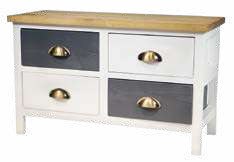 Meuble de rangement en pin, 4 tiroirs