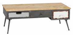 Table basse en palissandre, 3 tiroirs