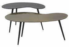 Lot de 2 tables en aluminium 73 × 43 cm