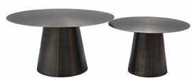 Lot de 2 tables en métal Ø 80 cm