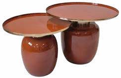 Lot de 2 tables en métal Ø 60 cm – réf. TB010TE