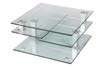 Table basse carrée, verre trempé