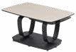 Table basse plateau peinture aspect chêne et verre fumé
