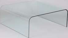 Table basse en verre carrée