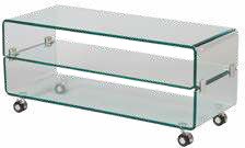 Meuble TV sur roulettes en verre