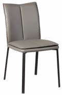 Chaise grise synthétique, avec sur-coussin
