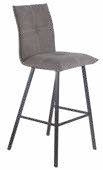 Tabouret de bar anthracite en tissu 43 × 43 cm
