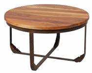 Table basse ronde en bois recyclé
