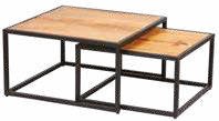 Lot de 2 tables gigognes en palissandre 65 × 65 cm