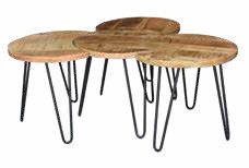 Lot de 4 tables basses modulables en manguier