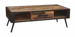 Table basse en manguier recyclé, 1 tiroir