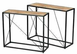 Lot de 2 consoles en manguier