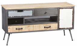 Meuble TV en palissandre, 4 tiroirs, 1 niche, 1 porte