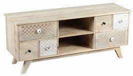 Meuble TV London, 6 tiroirs, 2 niches