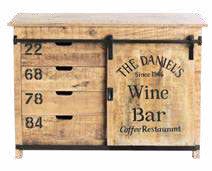 Meuble de rangement Dublin, 4 tiroirs, 1 porte