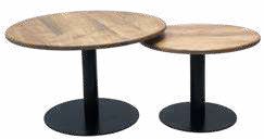 Lot de 2 tables en manguier Ø 70 cm