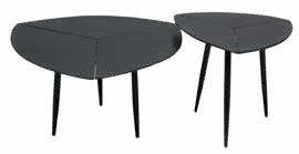Lot de 2 tables en aluminium 70 × 67 cm