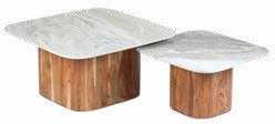 Lot de 2 tables en acacia 80 × 80 cm