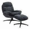 Fauteuil et repose pieds en tissu