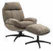 Fauteuil et repose pieds en tissu