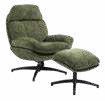 Fauteuil et repose pieds en tissu