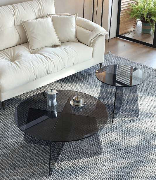 Table basse en verre Ø 80 cm