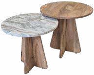Lot de 2 tables en acacia Ø 40 cm
